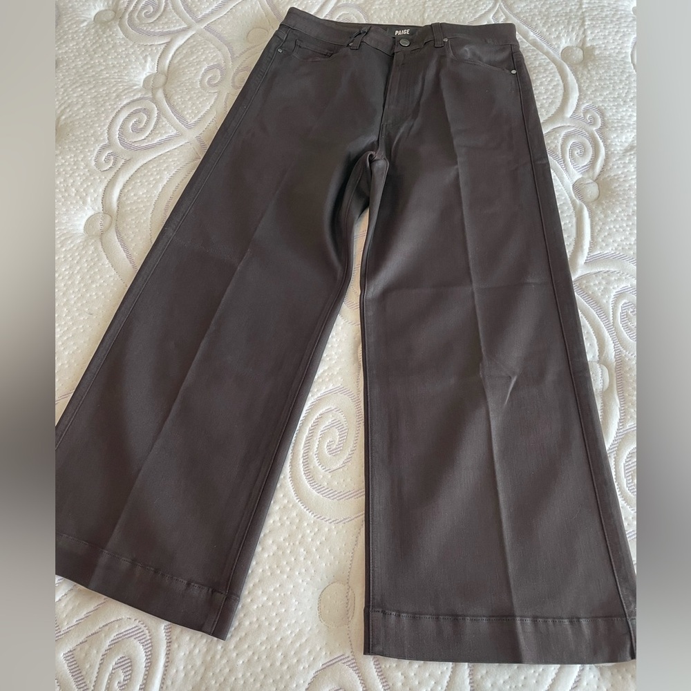Women’s PAIGE Anessa Luxe Coated Wide Leg in Chicory Coffee